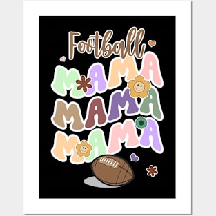 Football Mama Groovy Posters and Art